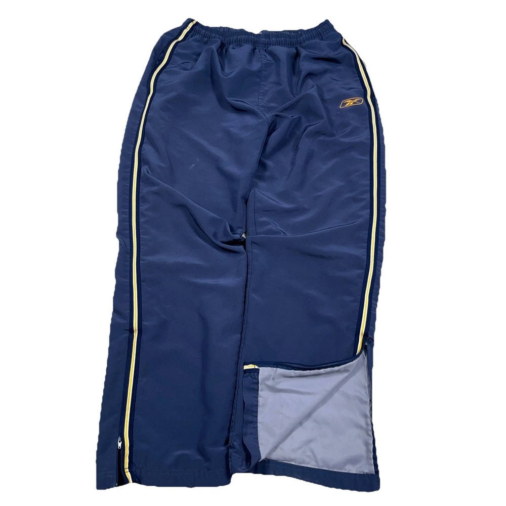Vintage Reebok Pants Men Small Blue Windbreakers Track Suit Joggers Y2K Lined